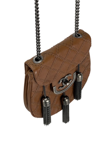 CHANEL - Beige Calfskin Edinburgh Coco Scottish Sporran Flap Bag