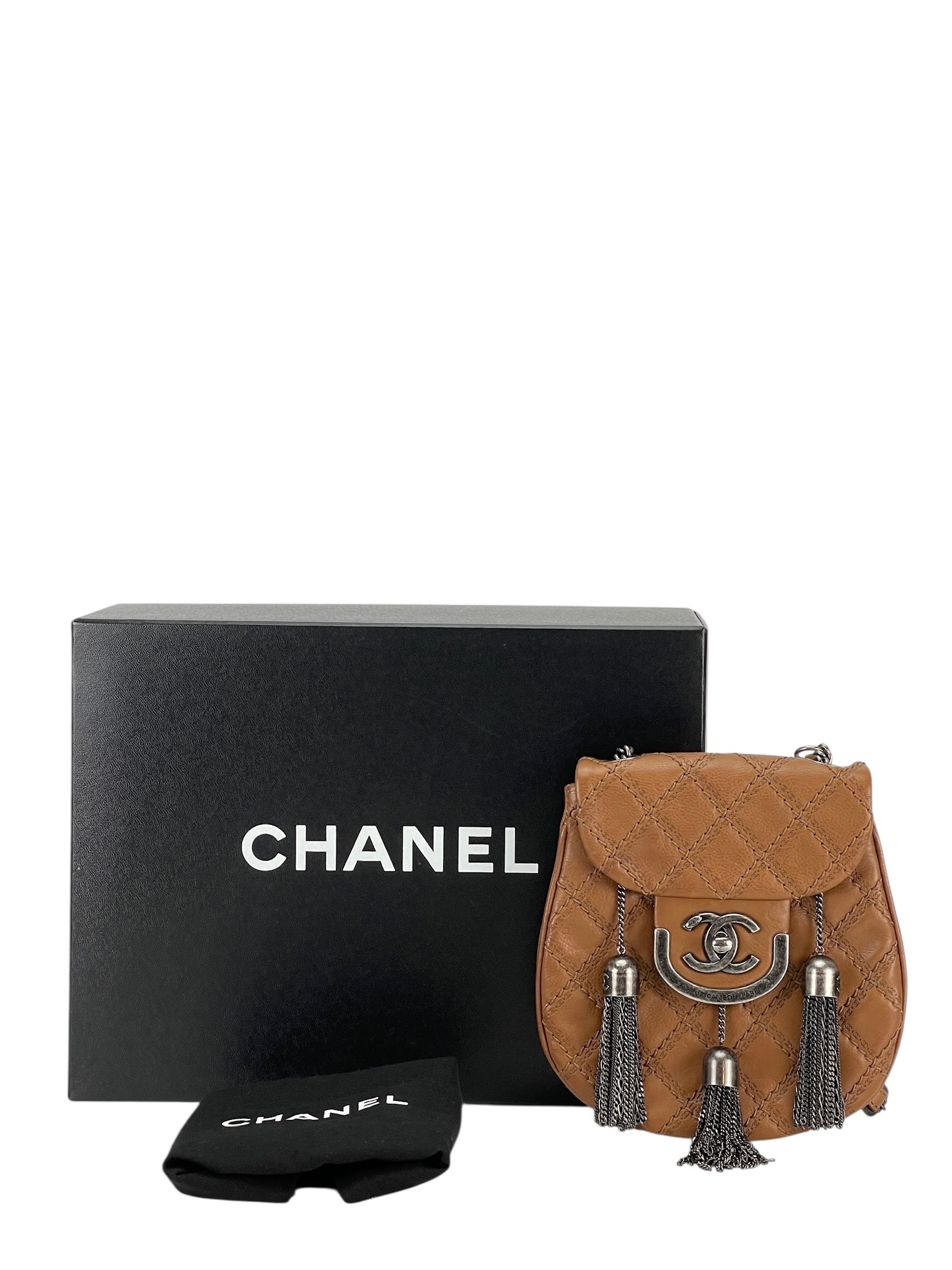 CHANEL - Beige Calfskin Edinburgh Coco Scottish Sporran Flap Bag
