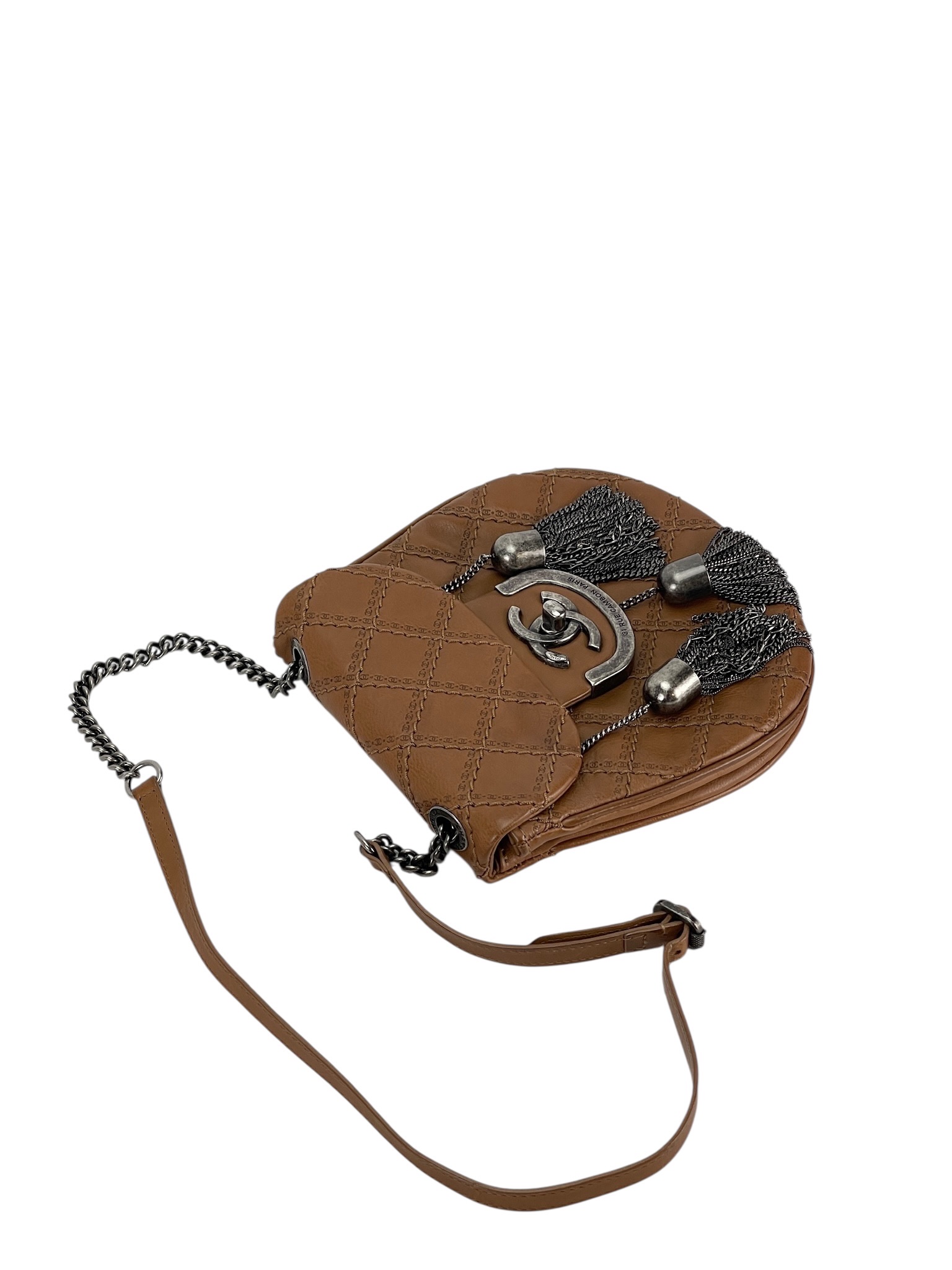 CHANEL - Beige Calfskin Edinburgh Coco Scottish Sporran Flap Bag