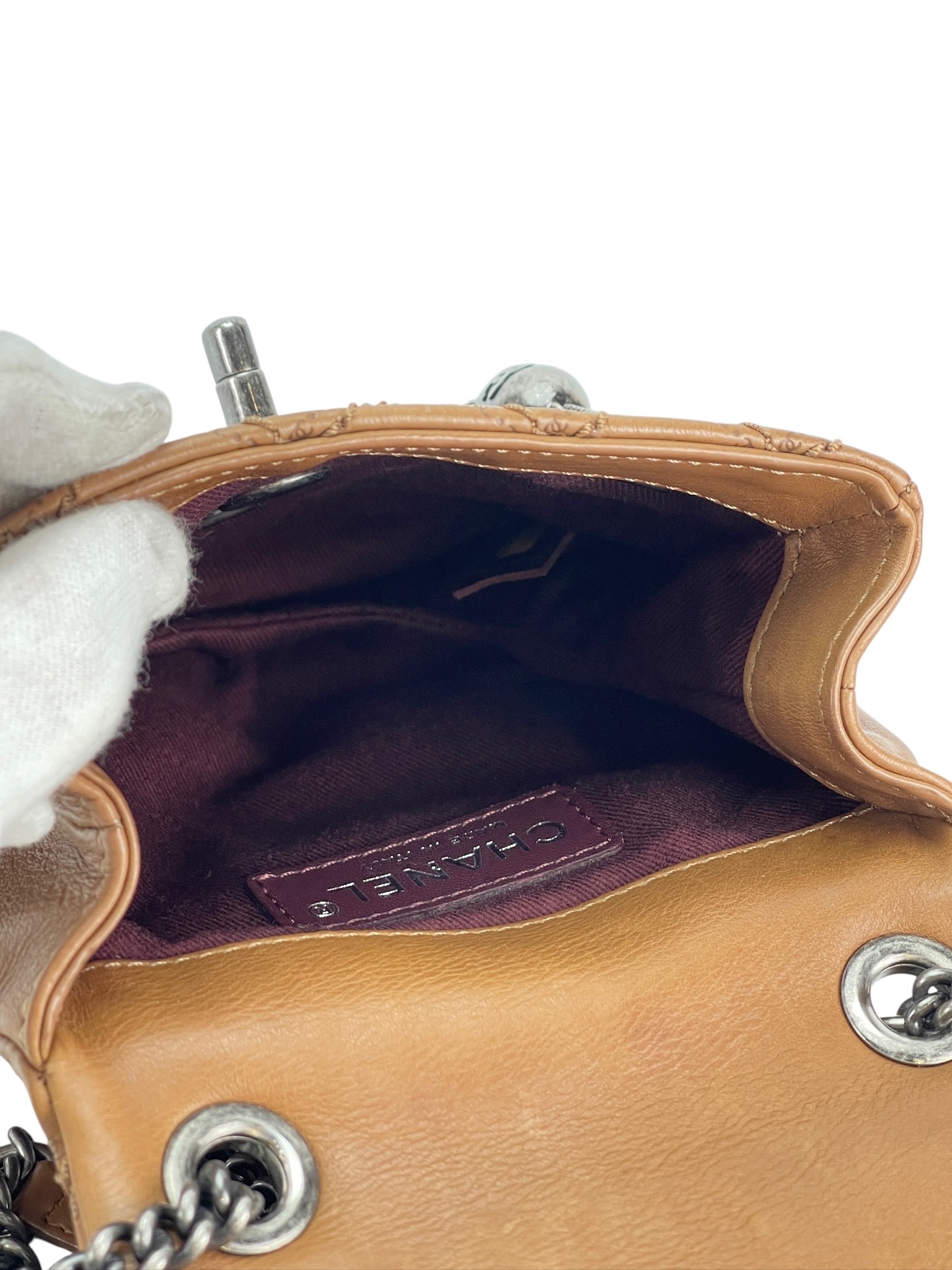 CHANEL - Beige Calfskin Edinburgh Coco Scottish Sporran Flap Bag