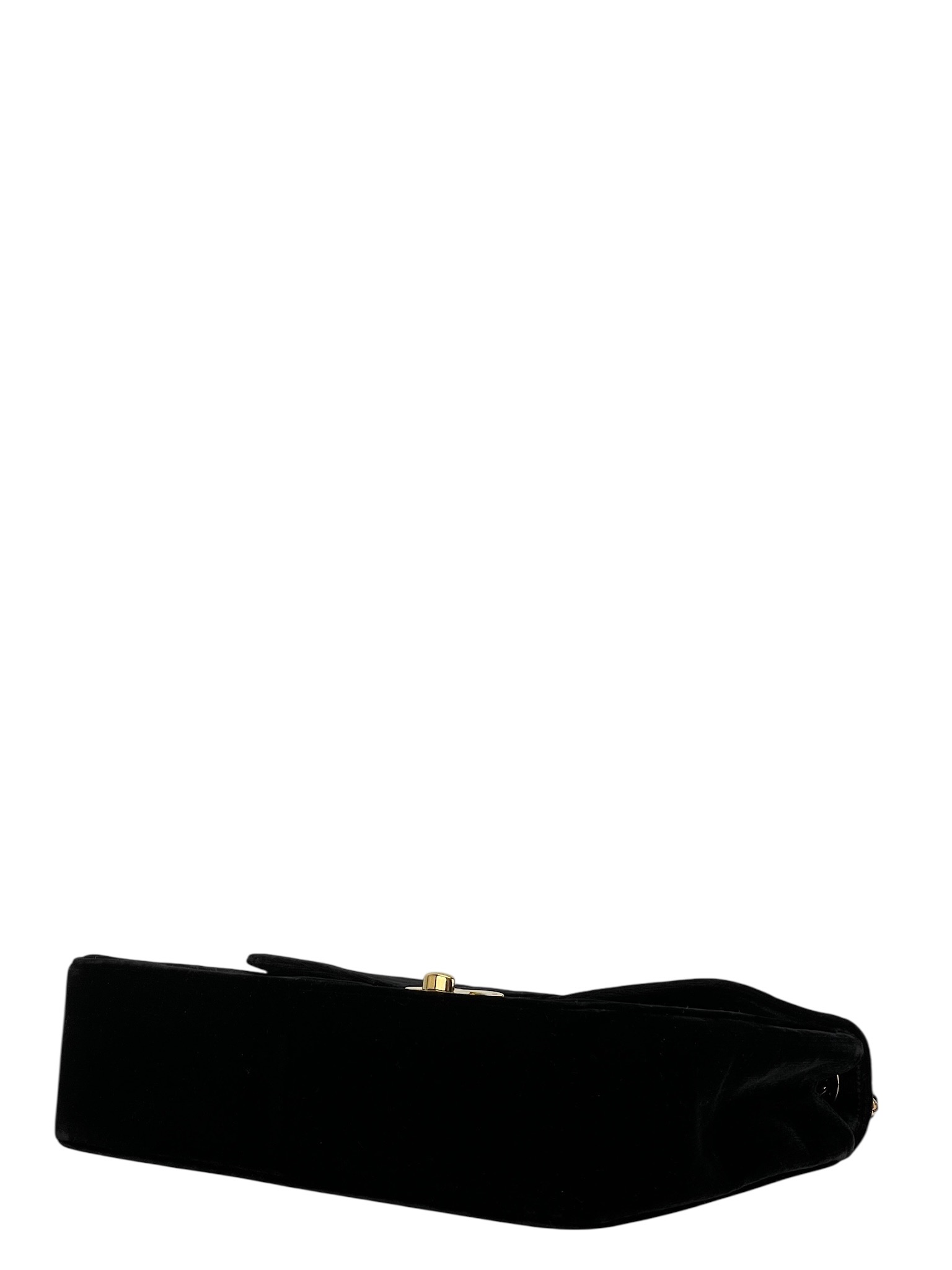 CHANEL - Black Velvet Jumbo Flap Bag 30