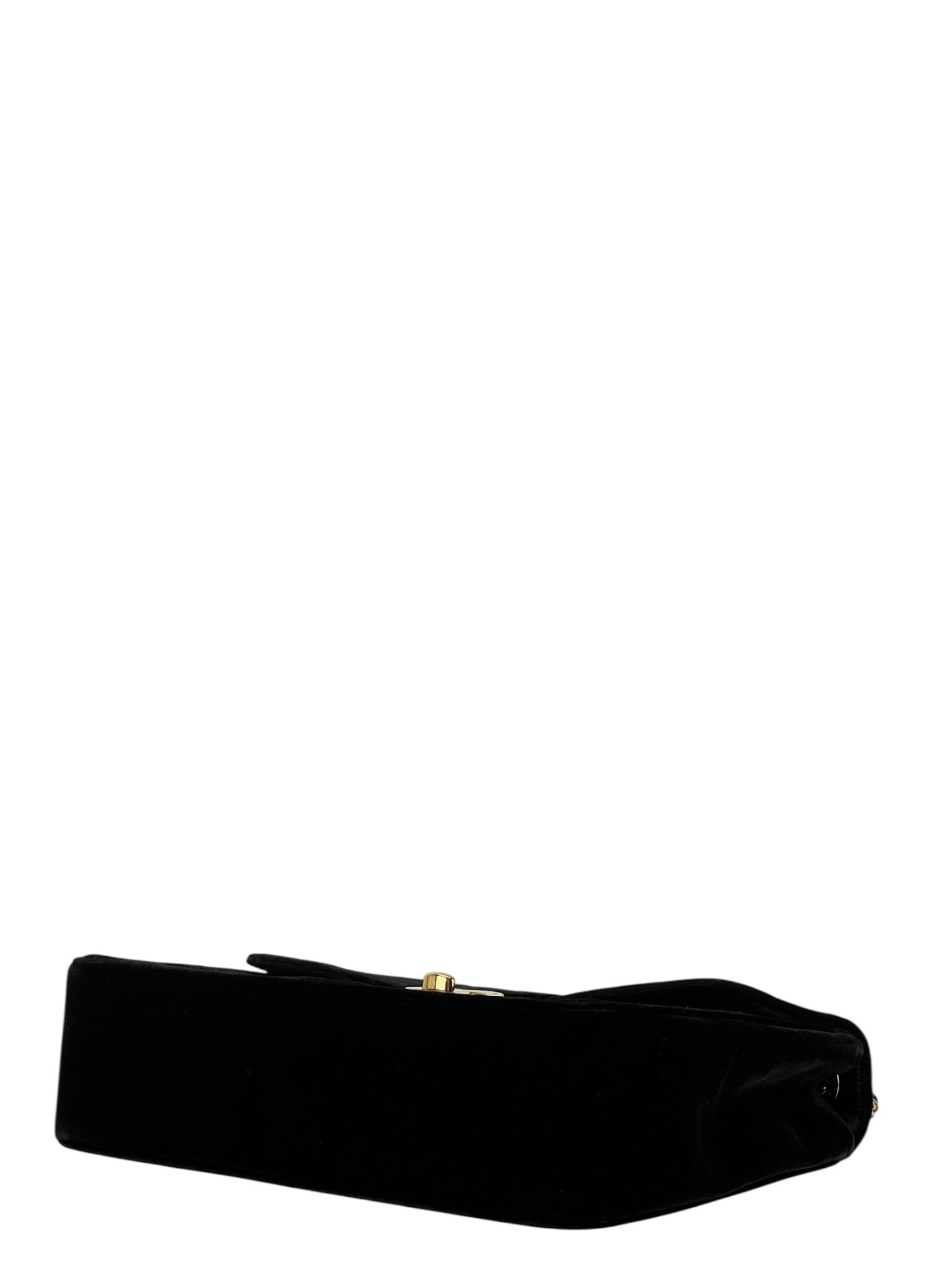 CHANEL - Black Velvet Jumbo Flap Bag 30