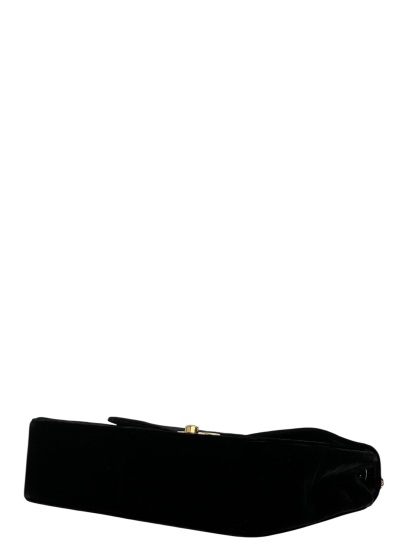 CHANEL - Black Velvet Jumbo Flap Bag 30