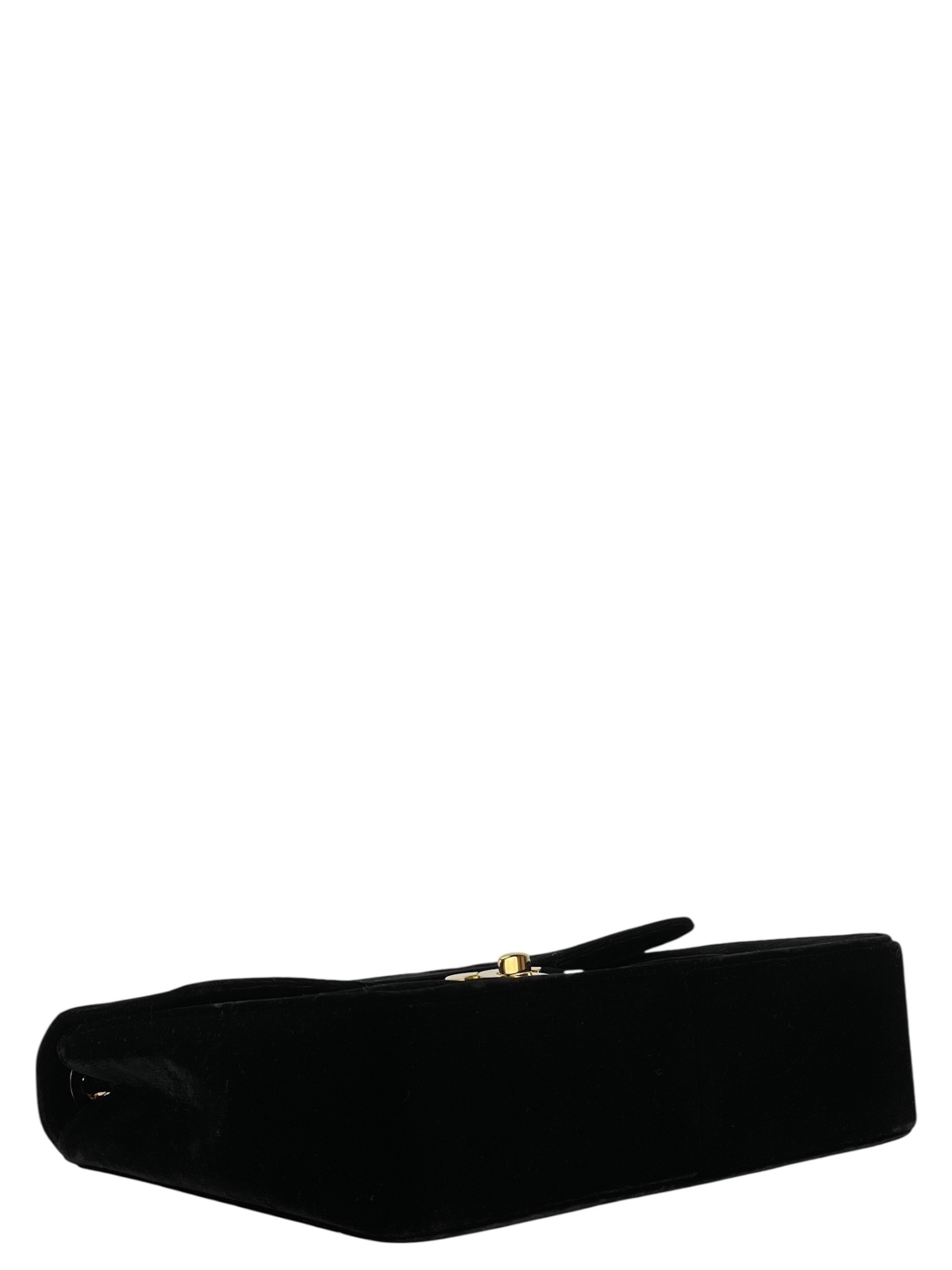 CHANEL - Black Velvet Jumbo Flap Bag 30