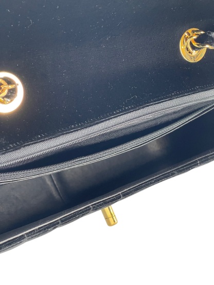 CHANEL - Black Velvet Jumbo Flap Bag 30