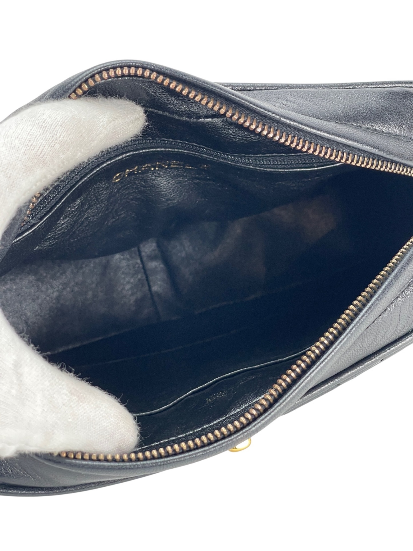 CHANEL - Black Lambskin CC Mark Turn Lock Camera Chain Shoulder Bag