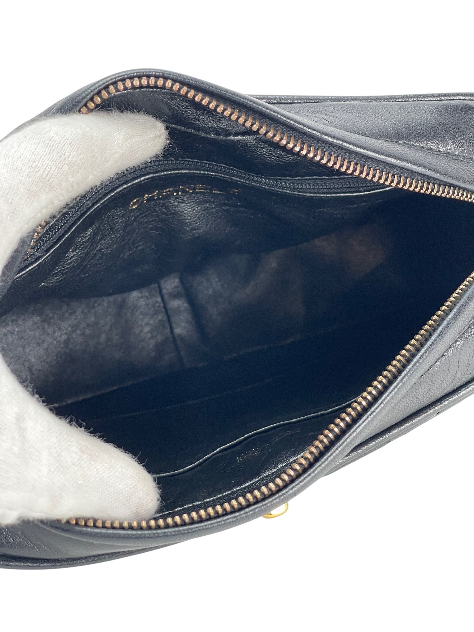 CHANEL - Black Lambskin CC Mark Turn Lock Camera Chain Shoulder Bag