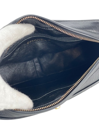 CHANEL - Black Lambskin CC Mark Turn Lock Camera Chain Shoulder Bag