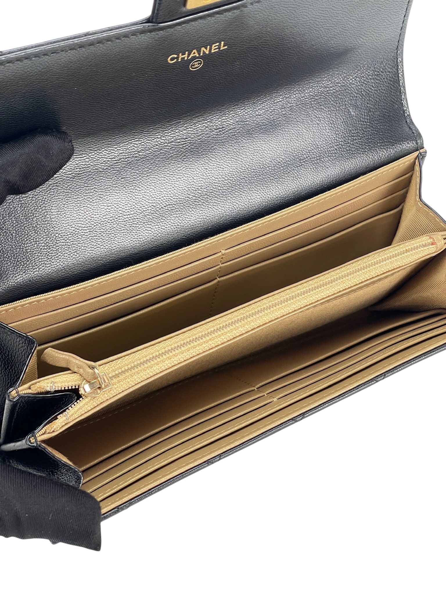 CHANEL - Black Lambskin Quilted Small Chic Pearls Flap Bag 