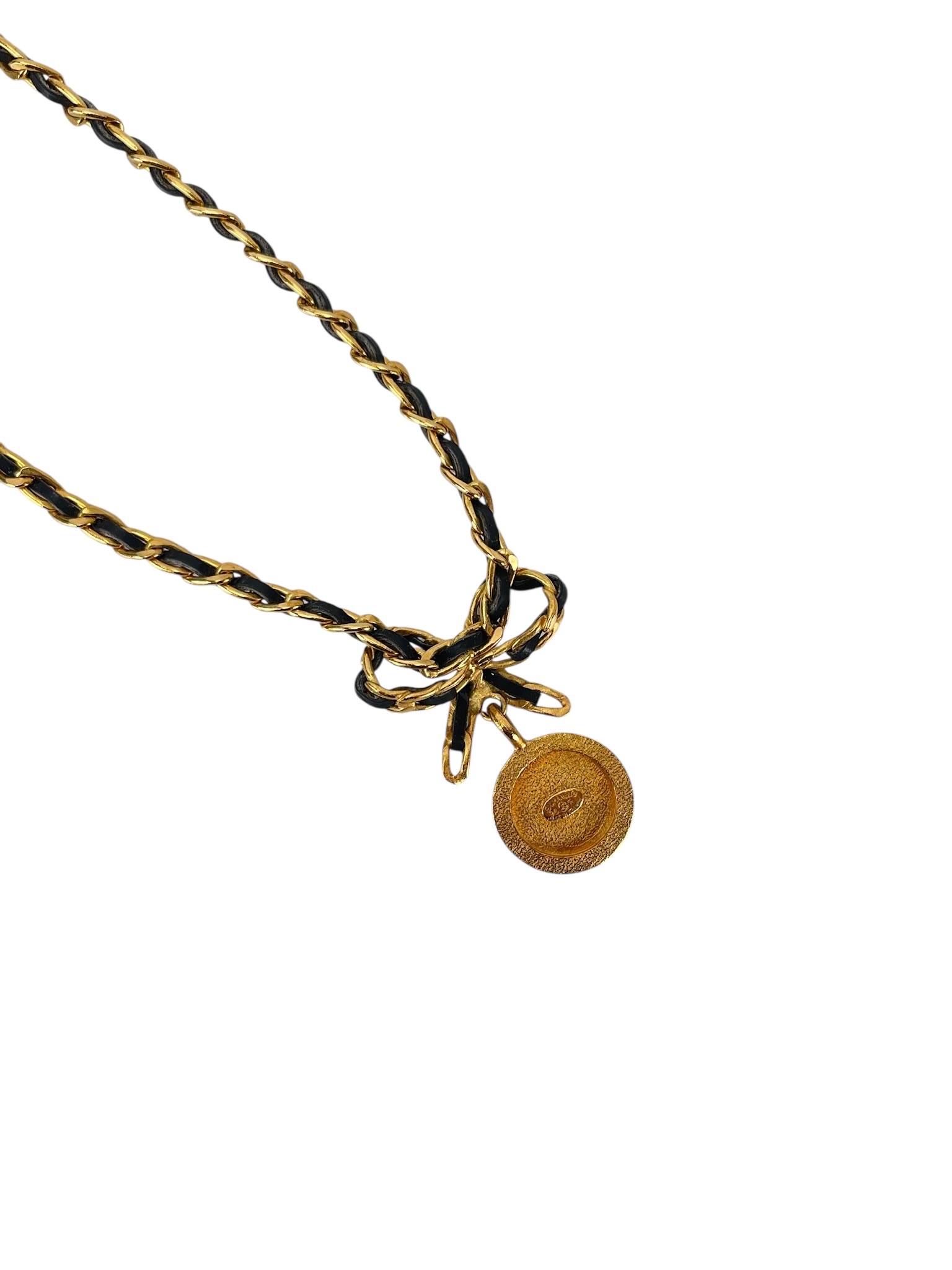 CHANEL - 96P Coco Coin Ribbon Chain Necklace