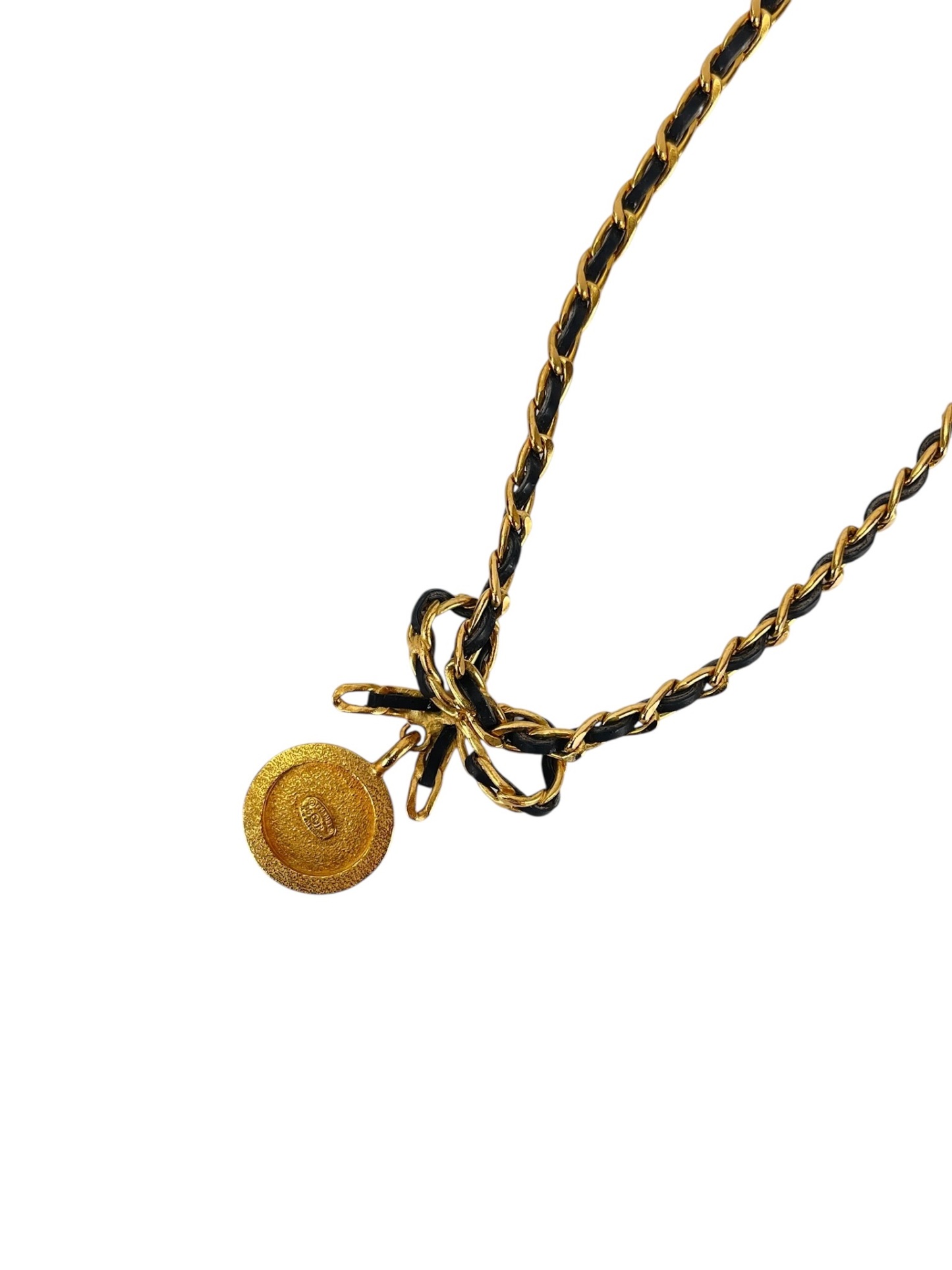 CHANEL - 96P Coco Coin Ribbon Chain Necklace