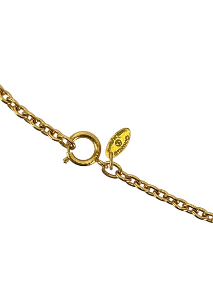 CHANEL - Gold-tone Quilted CC Pendant Necklace