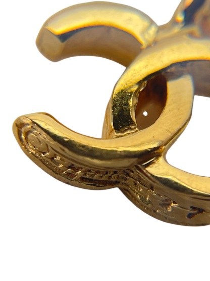 CHANEL - Gold CC Logo Pendant Necklace