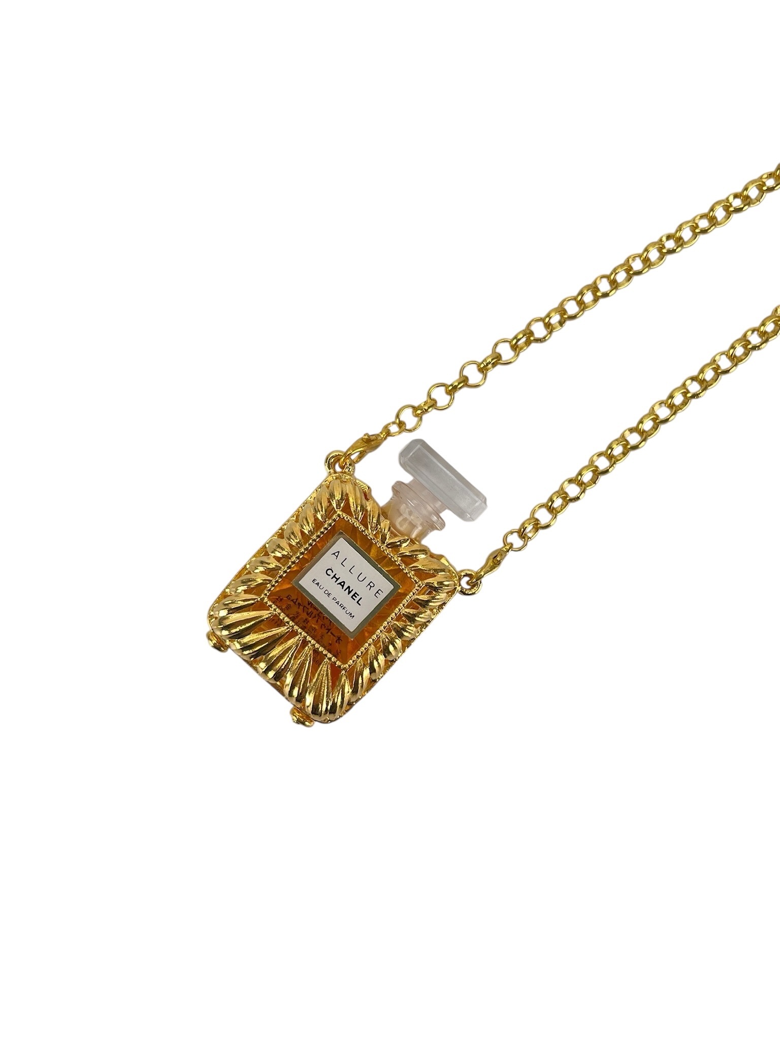 CHANEL - Gold Perfume Bottle Allure Necklacee 
