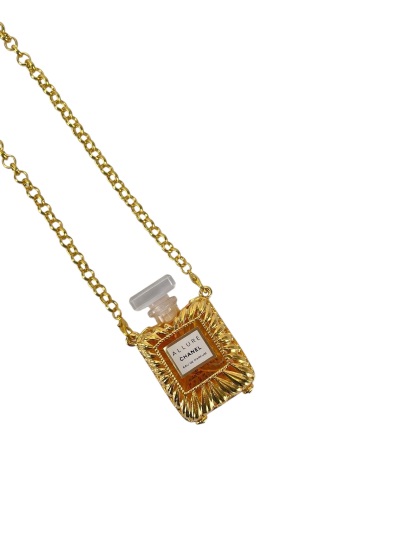 CHANEL - Gold Perfume Bottle Allure Necklacee 