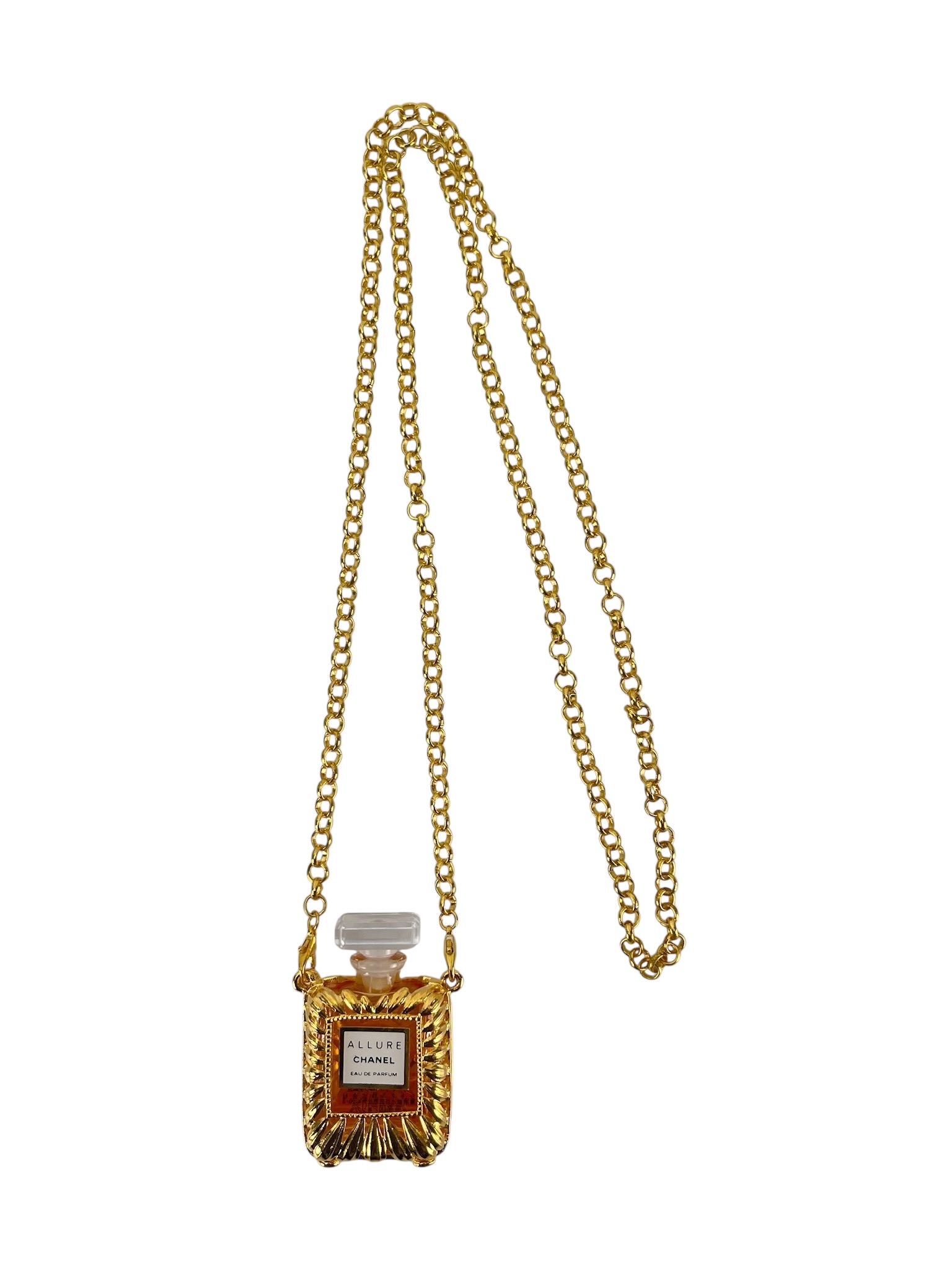 CHANEL - Gold Perfume Bottle Allure Necklacee 