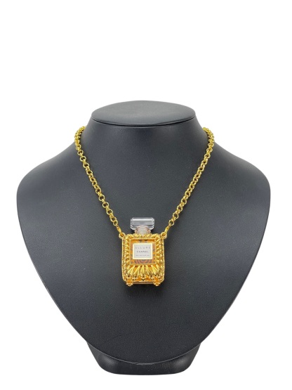 CHANEL - Gold Perfume Bottle Allure Necklacee 