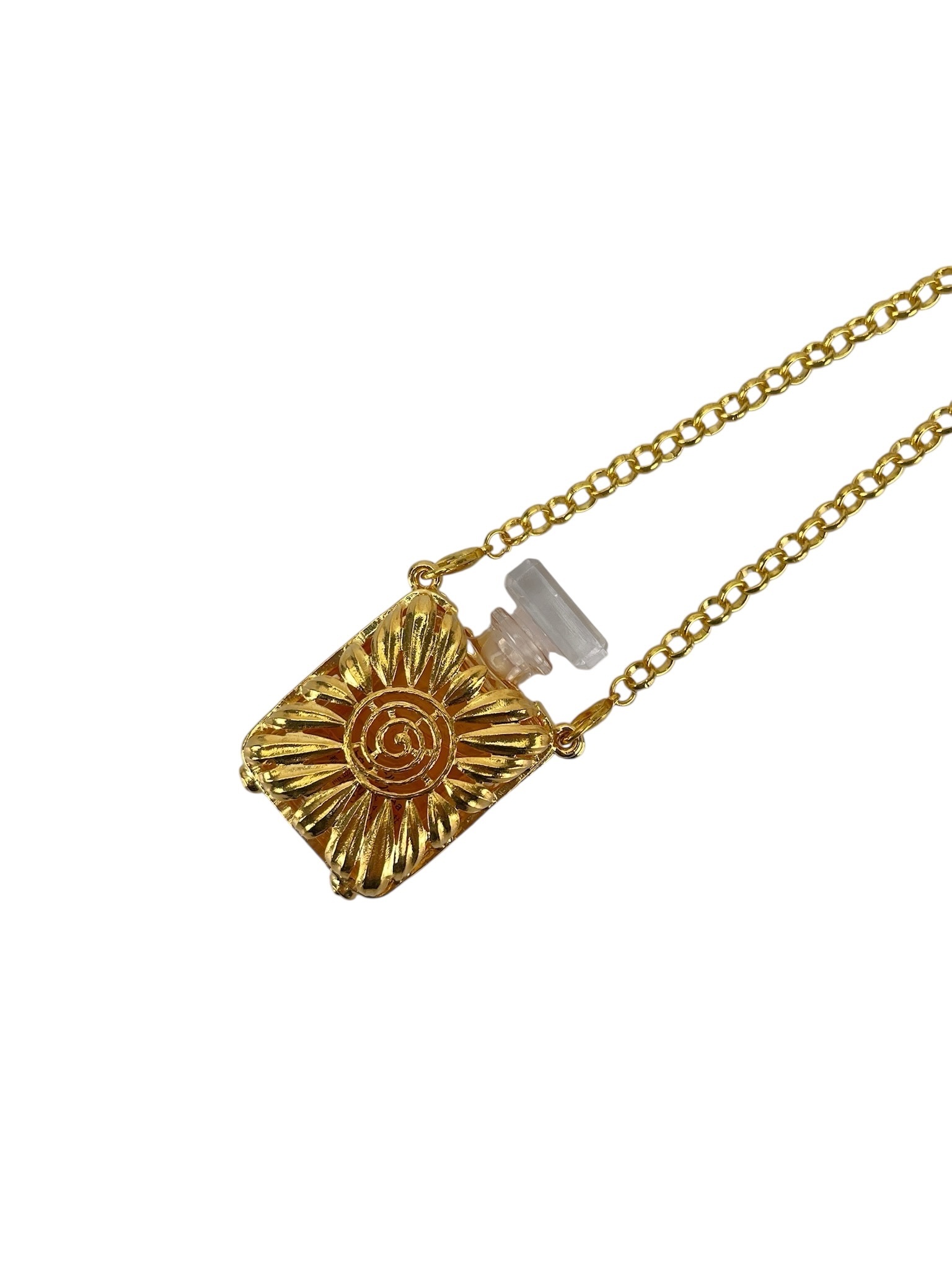 CHANEL - Gold Perfume Bottle Allure Necklacee 