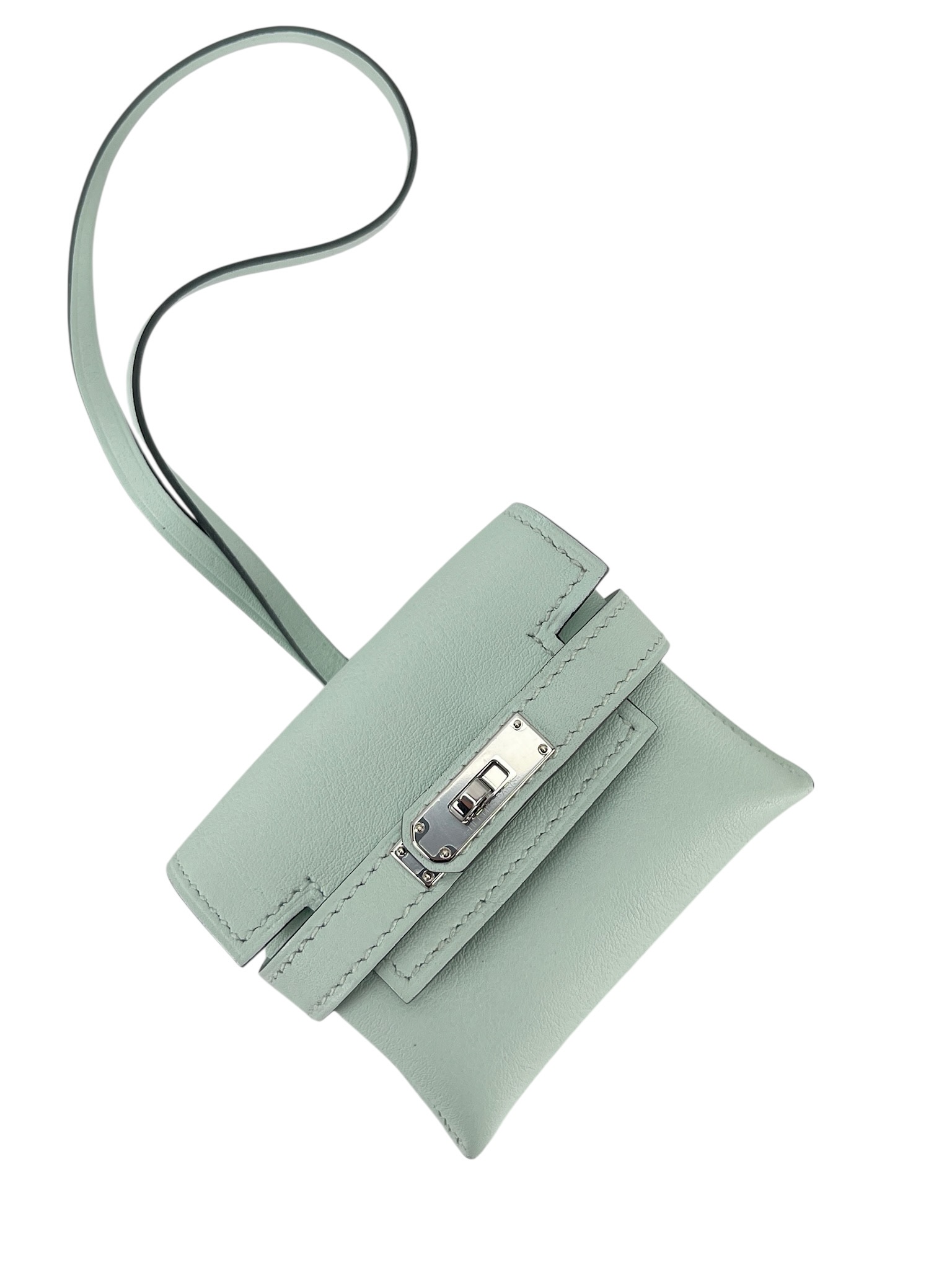 HERMES - Kelly Festival N3 Mint Green Swift Bag Charm SHW K (2025)