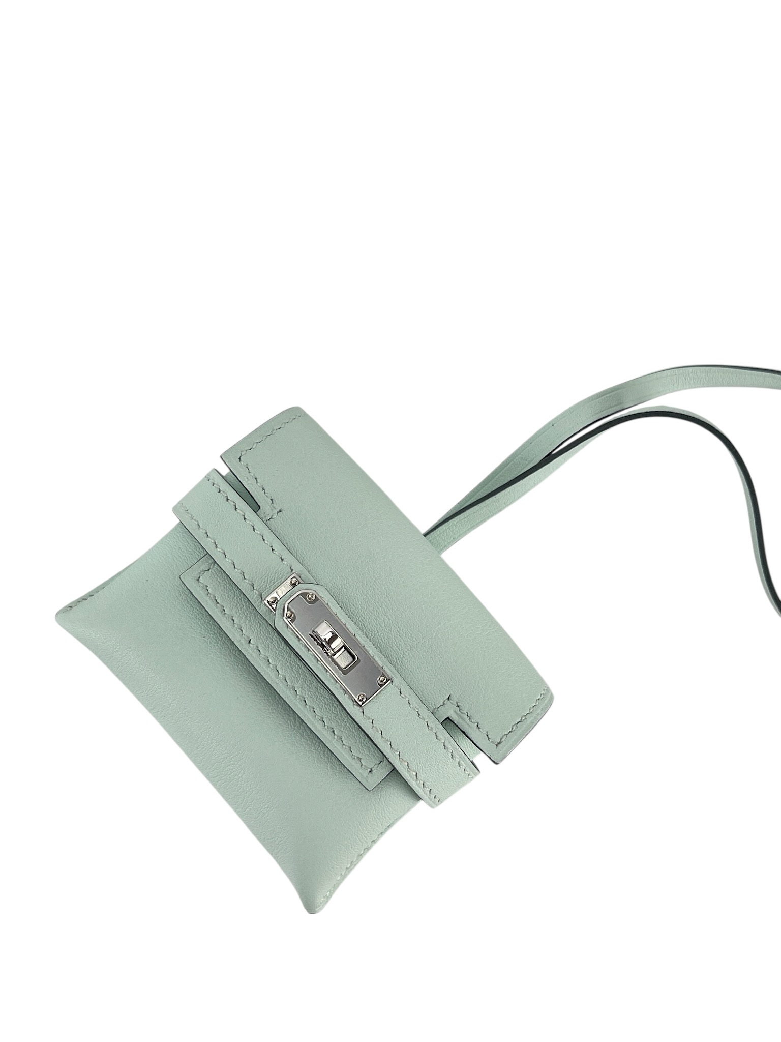 HERMES - Kelly Festival N3 Mint Green Swift Bag Charm SHW K (2025)