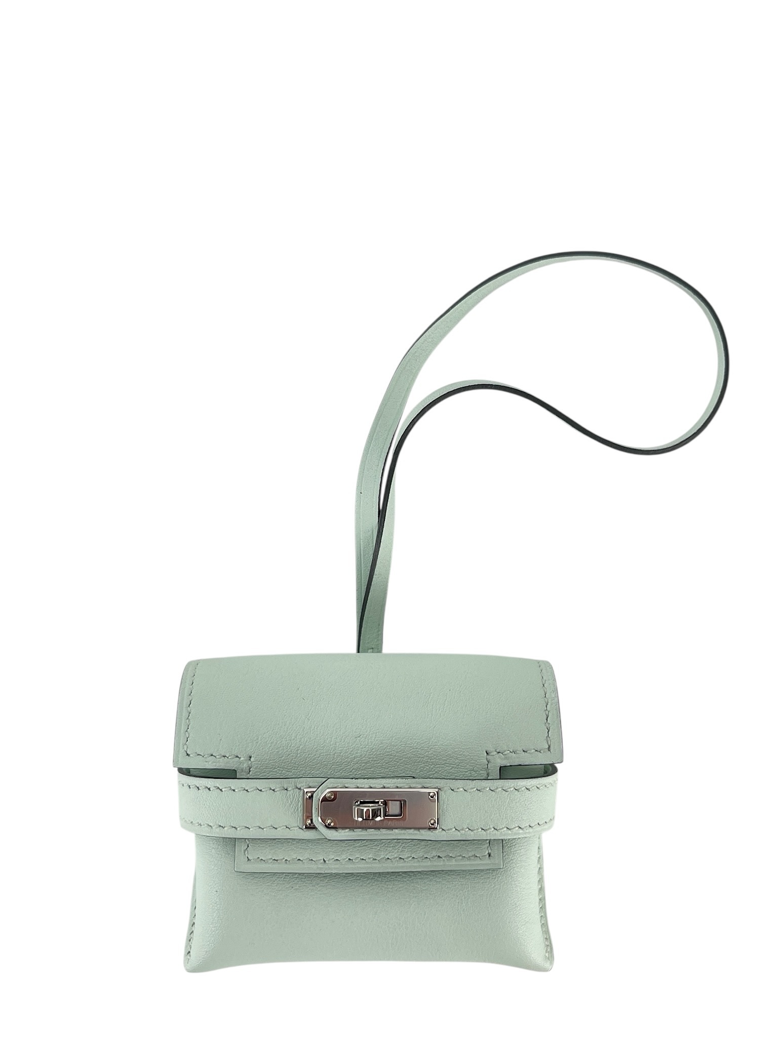 HERMES - Kelly Festival N3 Mint Green Swift Bag Charm SHW K (2025)