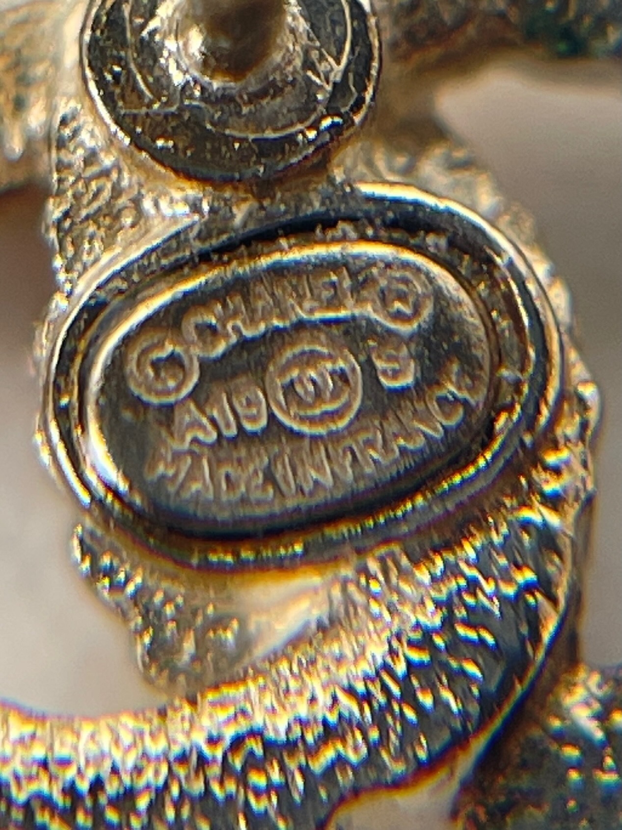 CHANEL - 19B Colored Rhinestone CC Earrings