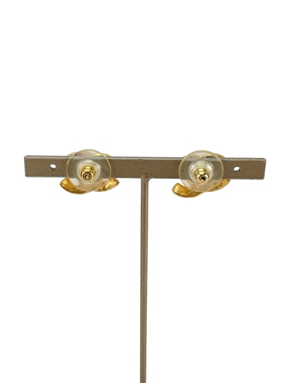 CHANEL - 00T Gold-Plated CC Logo Earrings