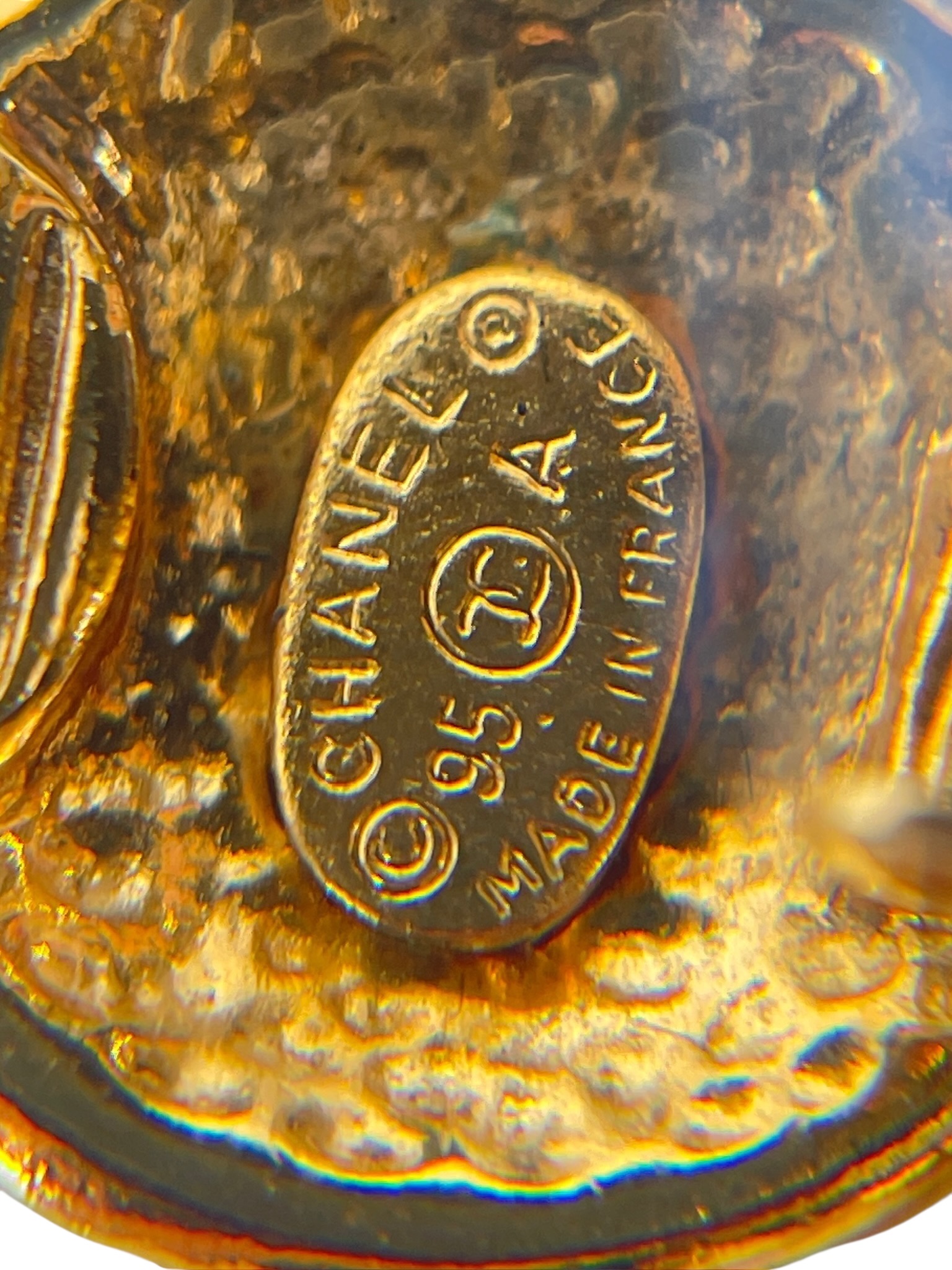 CHANEL - Gold CC Drop Clip On Earrings