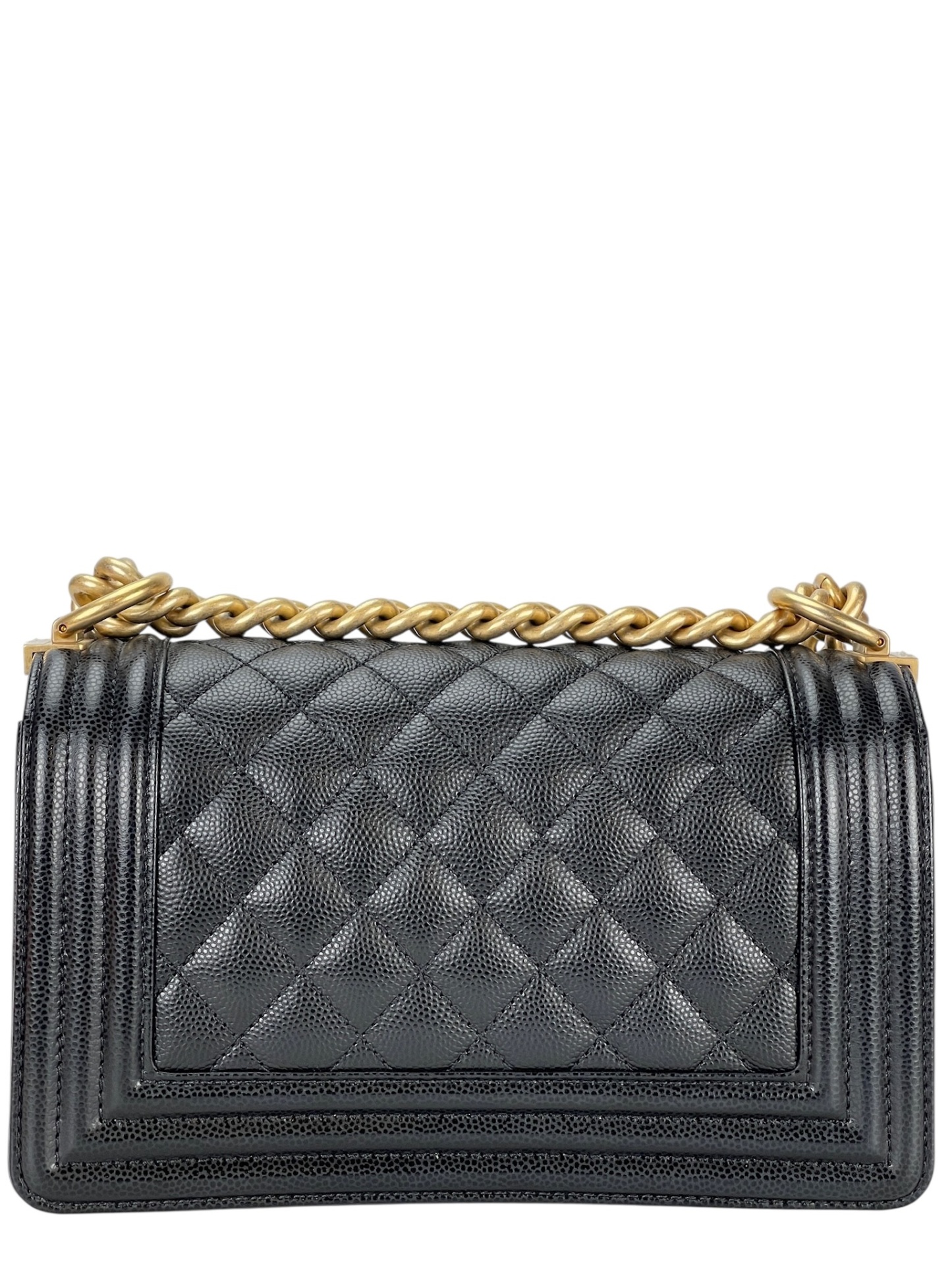 CHANEL - Small Boy Flap Bag Black Lambskin Gold Hardware