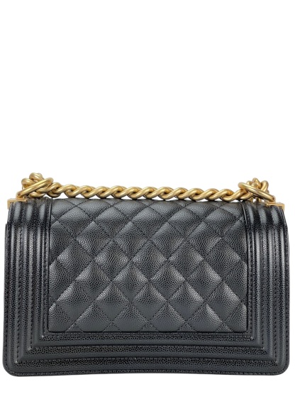 CHANEL - Small Boy Flap Bag Black Lambskin Gold Hardware