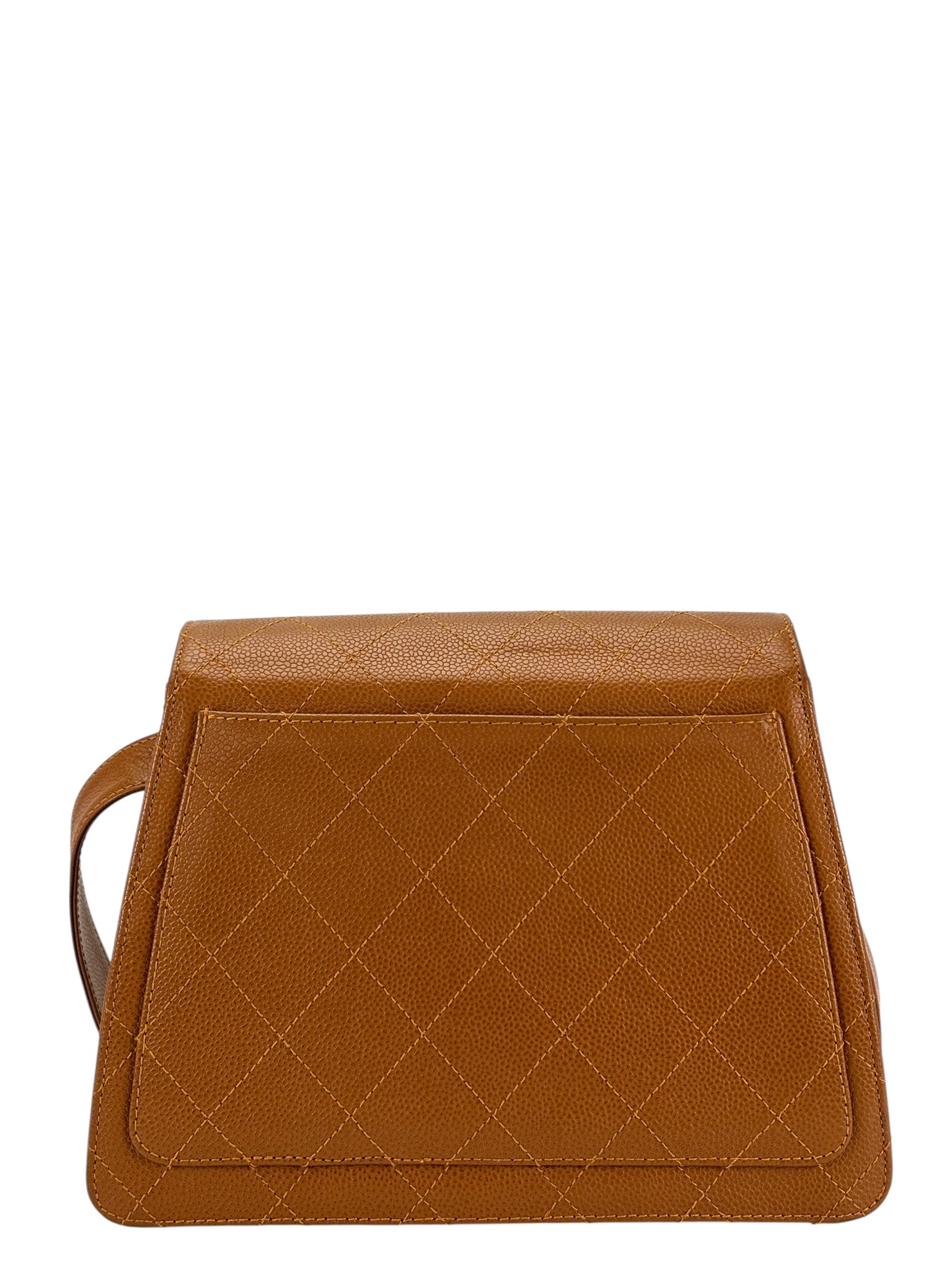 CHANEL - Beige Caviar Matelasse Shoulder Bag