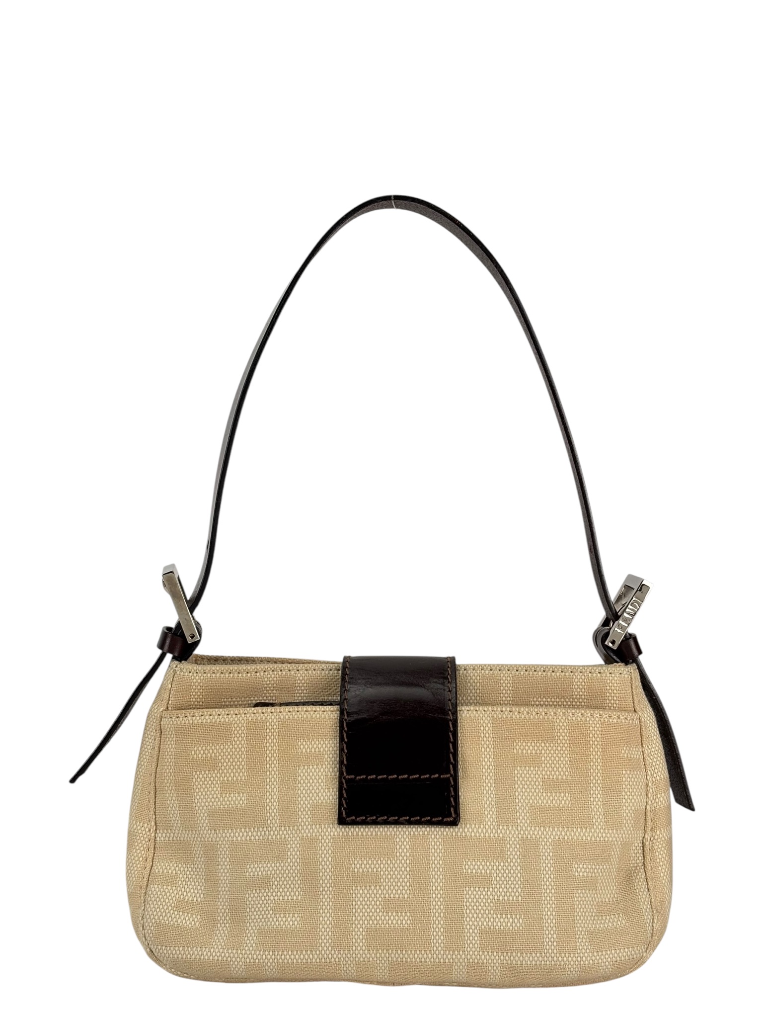 FENDI - Beige Zucca Canvas Mini Shoulder Bag