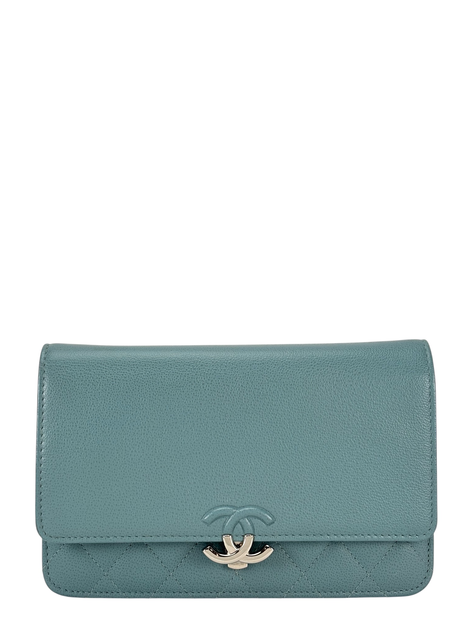 CHANEL - Blue Calfskin Half Coco Wallet On Chain (WOC)