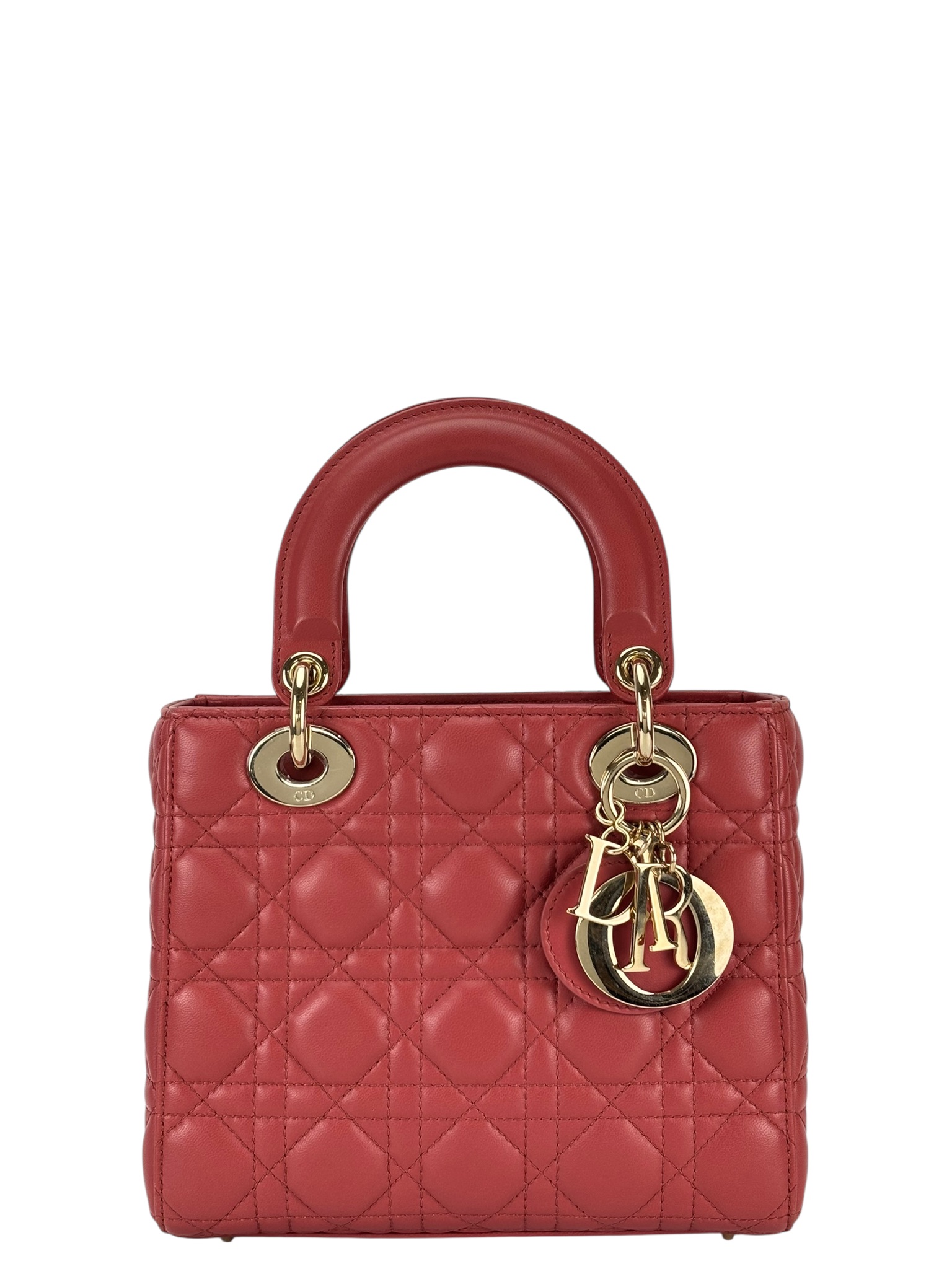 CHRISTIAN DIOR - Lady Dior 2Way Hand Bag Gold Hardware Pink Lambskin