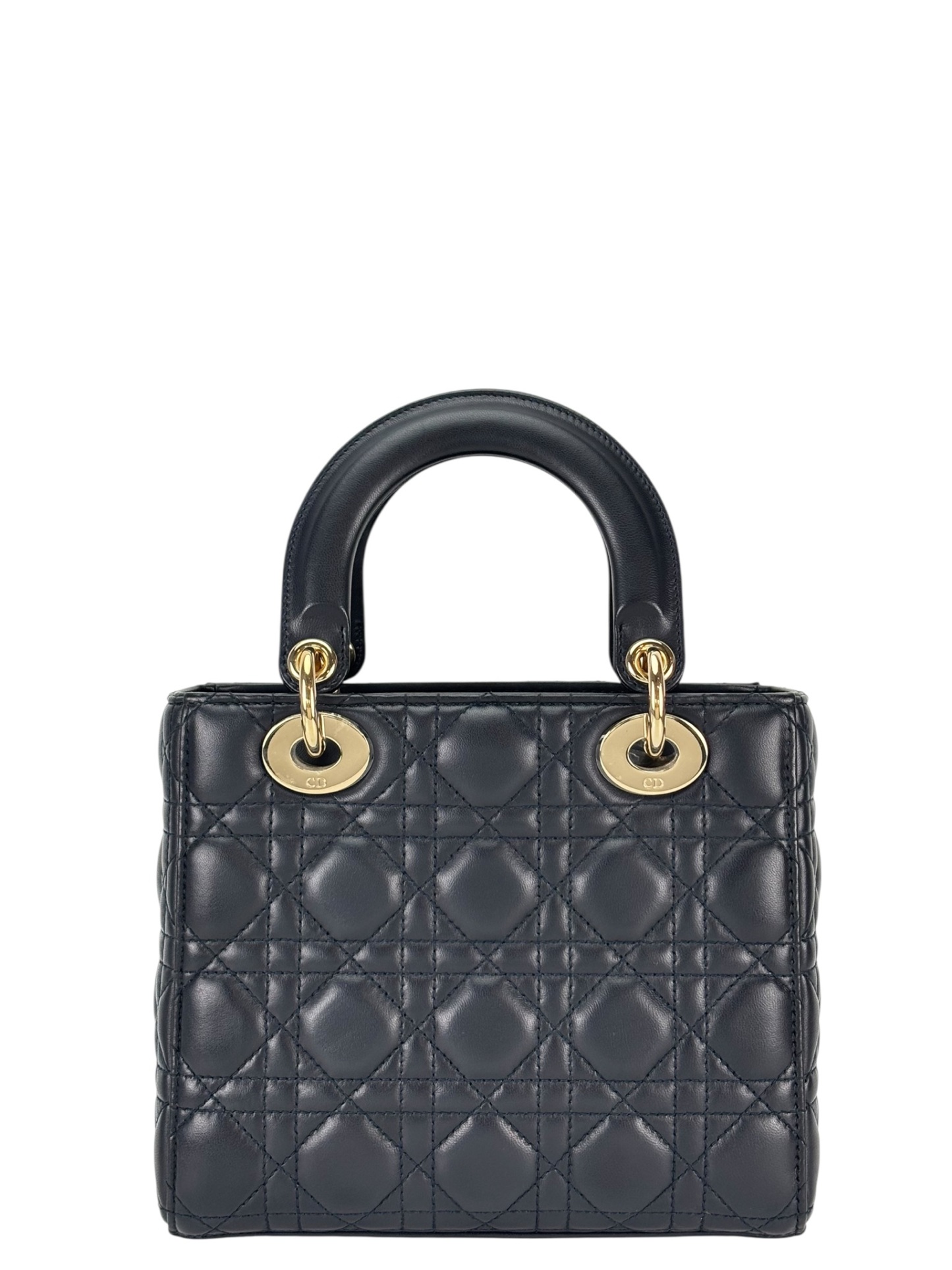 CHRISTIAN DIOR - Lady Dior 2Way Hand Bag Gold Hardware Lambskin