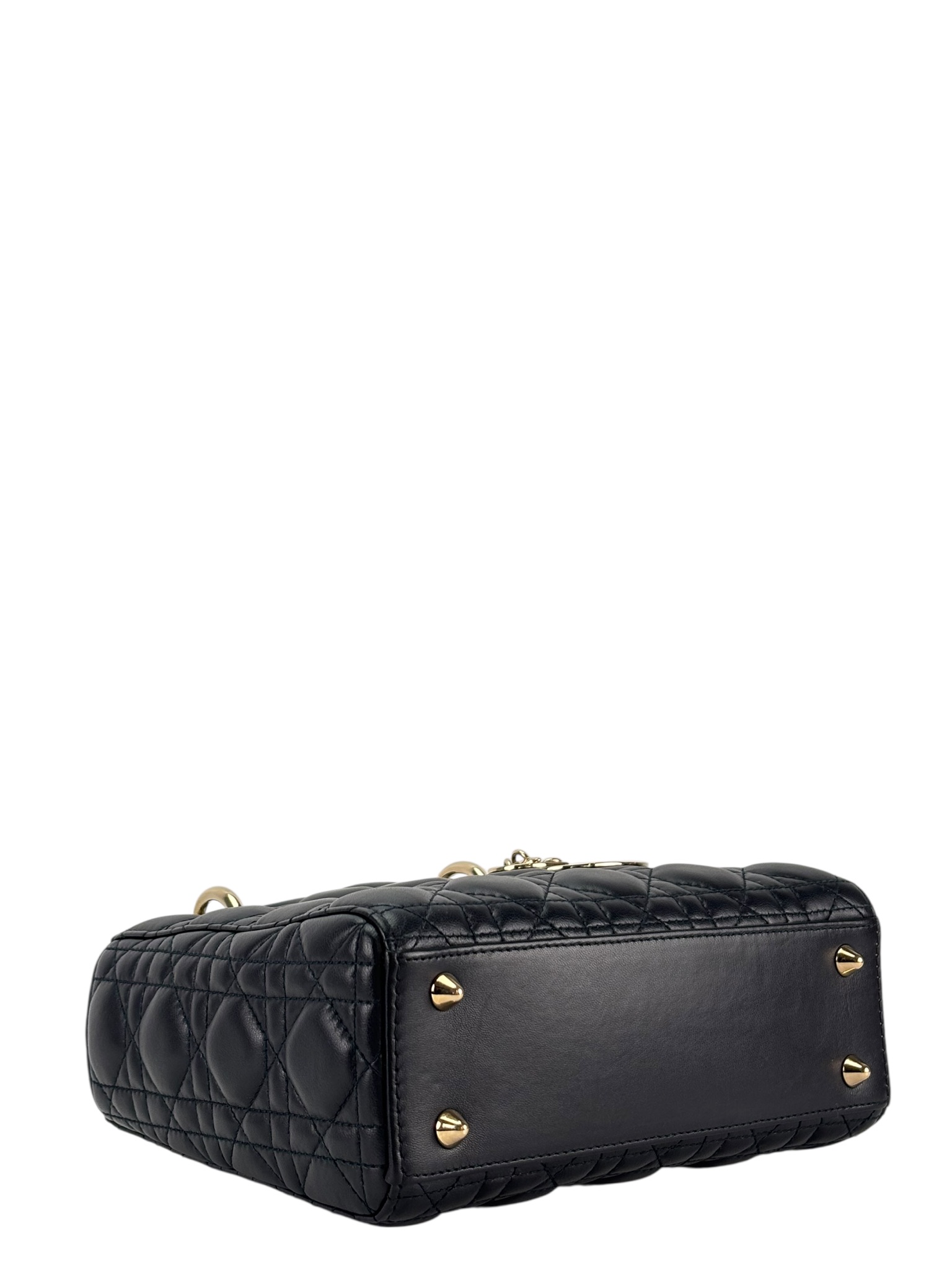 Dior チェーンバッグ　ネイビー　レザー　ヴィンテージ　パーティー　2way CHRISTIAN DIOR - Lady Dior 2Way Hand Bag Gold Hardware Lambskin