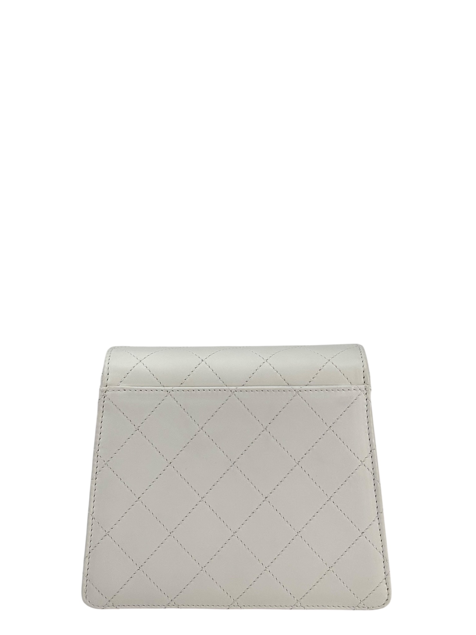 CHANEL - White Lambskin Coco Mark Kelly Handbag