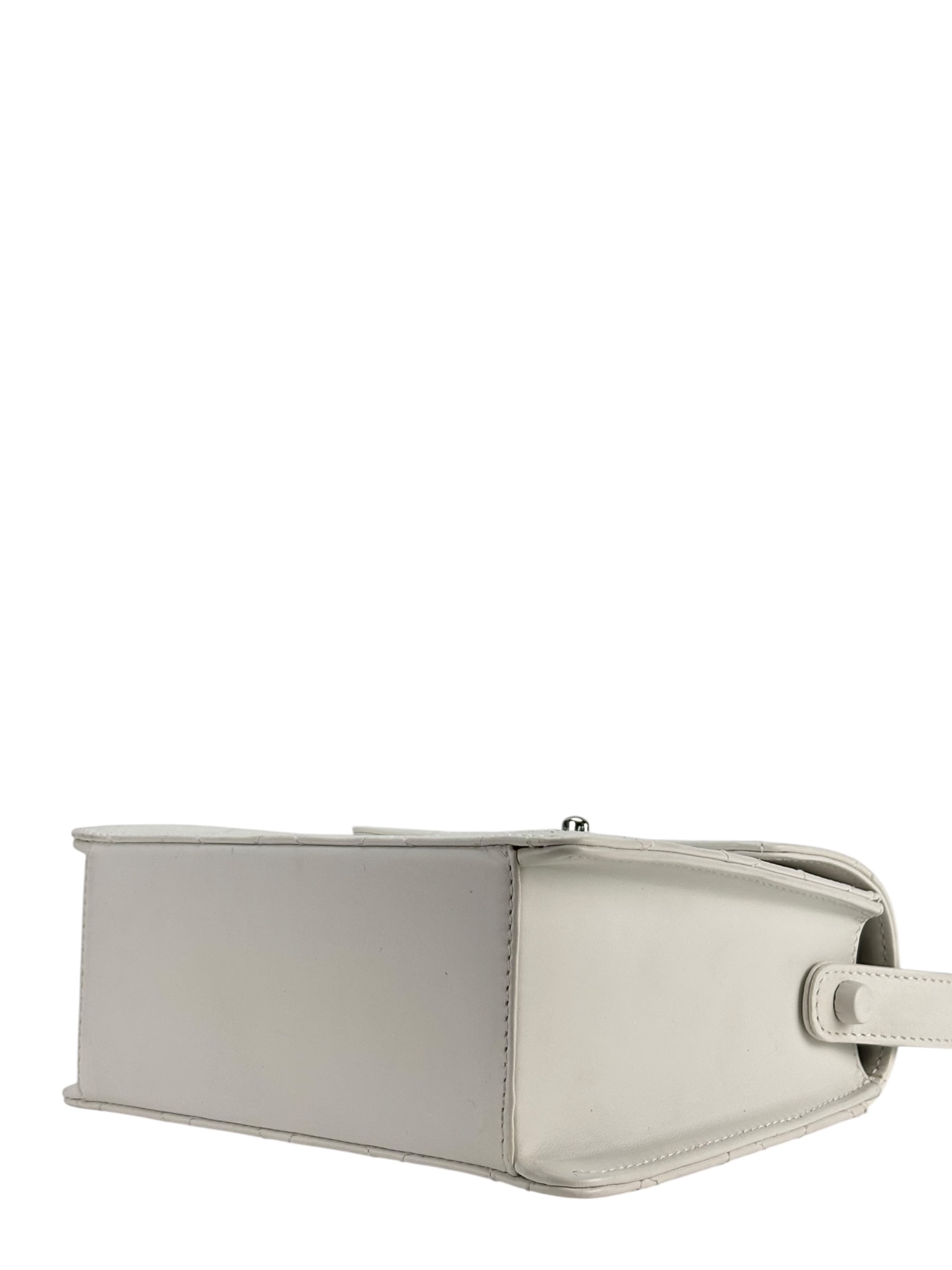 CHANEL - White Lambskin Coco Mark Kelly Handbag