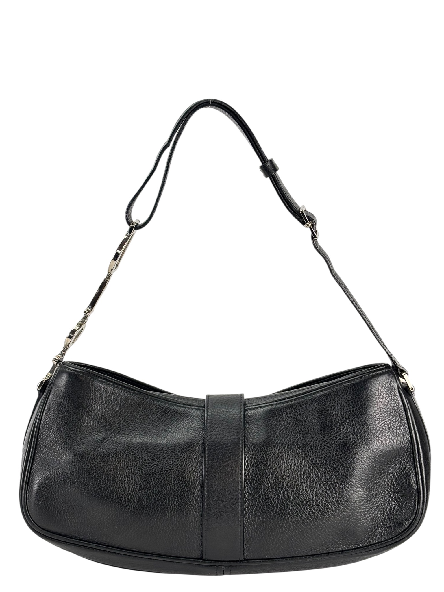 CHRISTIAN DIOR - Black Leather Punk Shoulder Bag