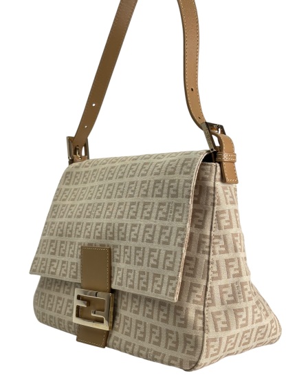 FENDI - Zucchino Medium Mamma Baguette Bag Beige – Camellia