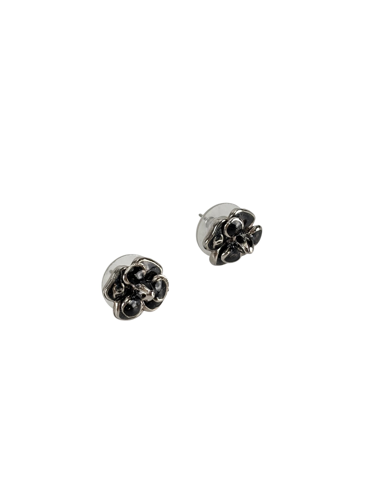 CHANEL - 08P Black Camellia Earrings