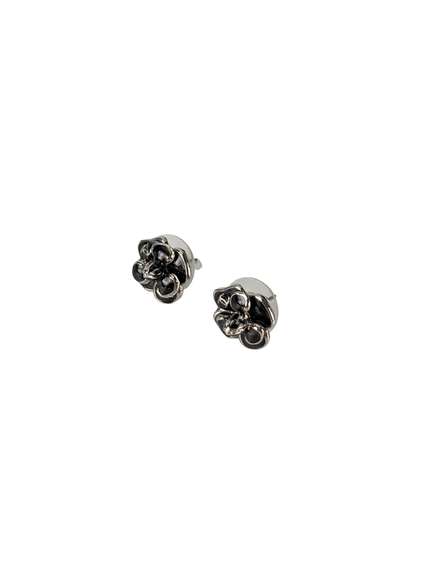 CHANEL - 08P Black Camellia Earrings