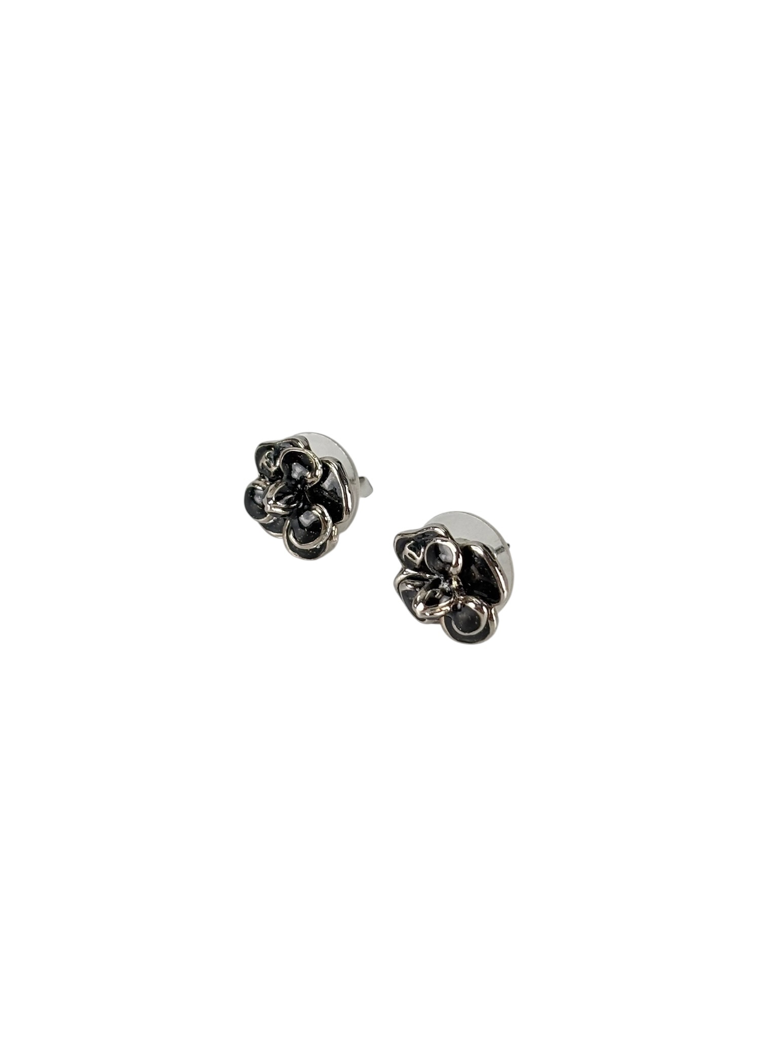 CHANEL - 08P Black Camellia Earrings