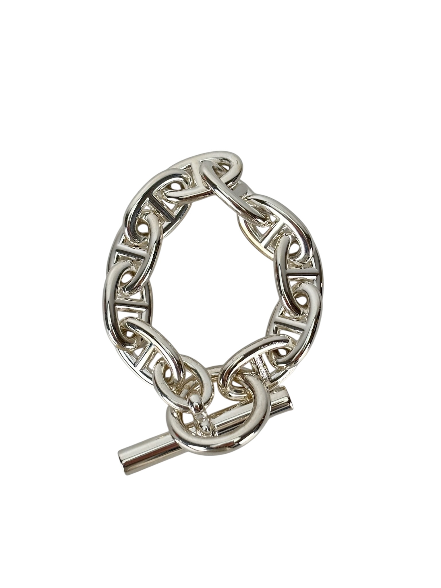 HERMES - Chaine d'ancre Bracelet Medium Model 12 Links SILVER AG925