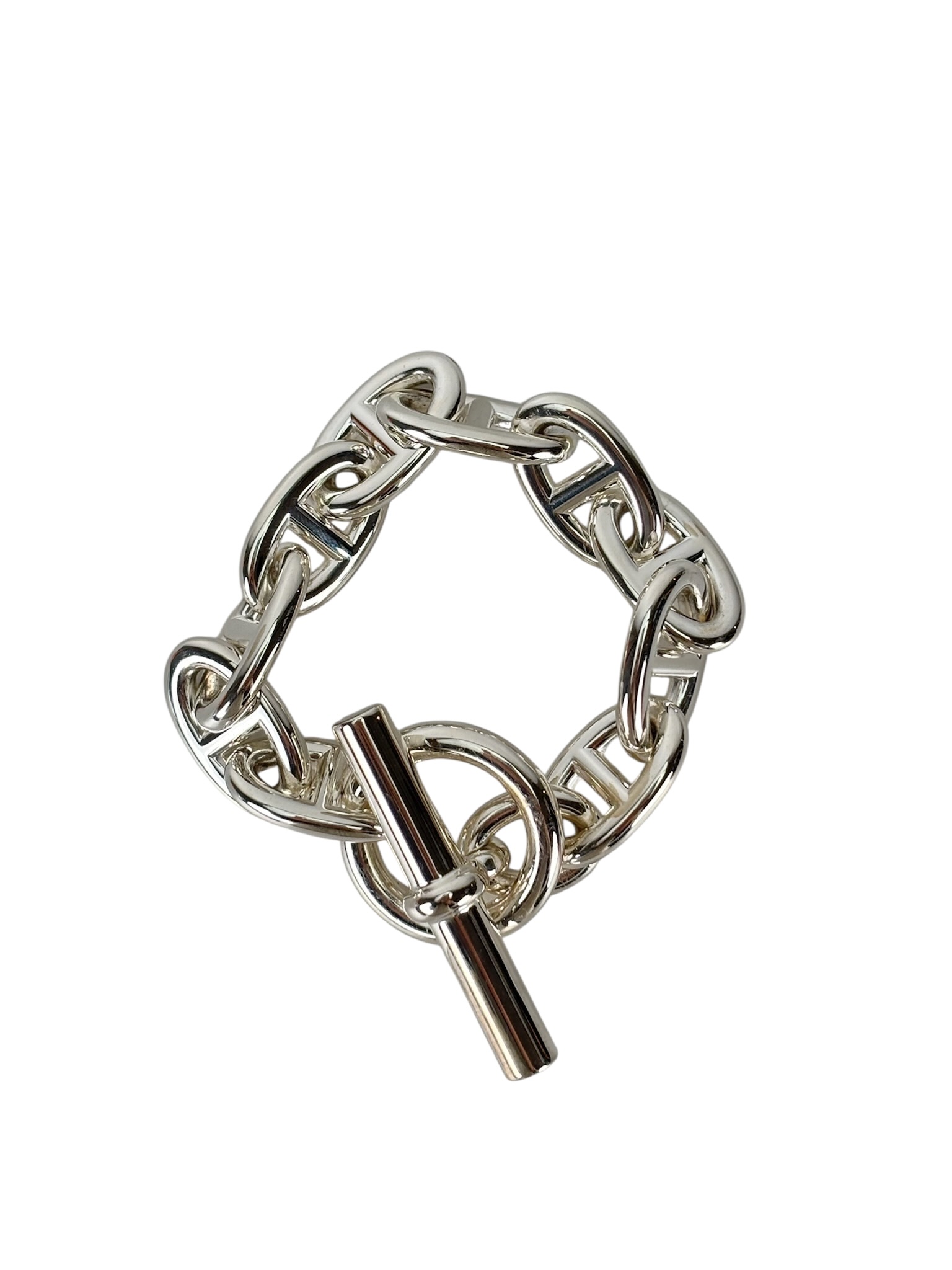 HERMES - Chaine d'ancre Bracelet Medium Model 12 Links SILVER AG925