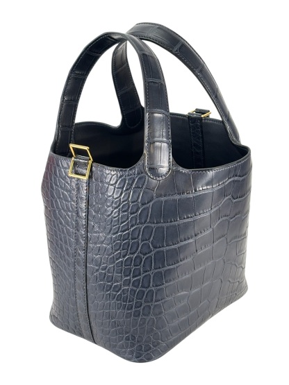 HERMES - Picotin 18 Alligator 76 Blue Indigo Gold Hardware