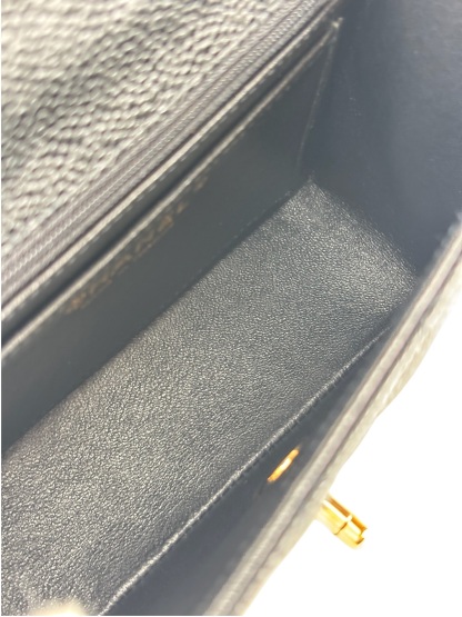 CHANEL - Black Caviar Mini Classic Square Flap Shoulder Bag 17