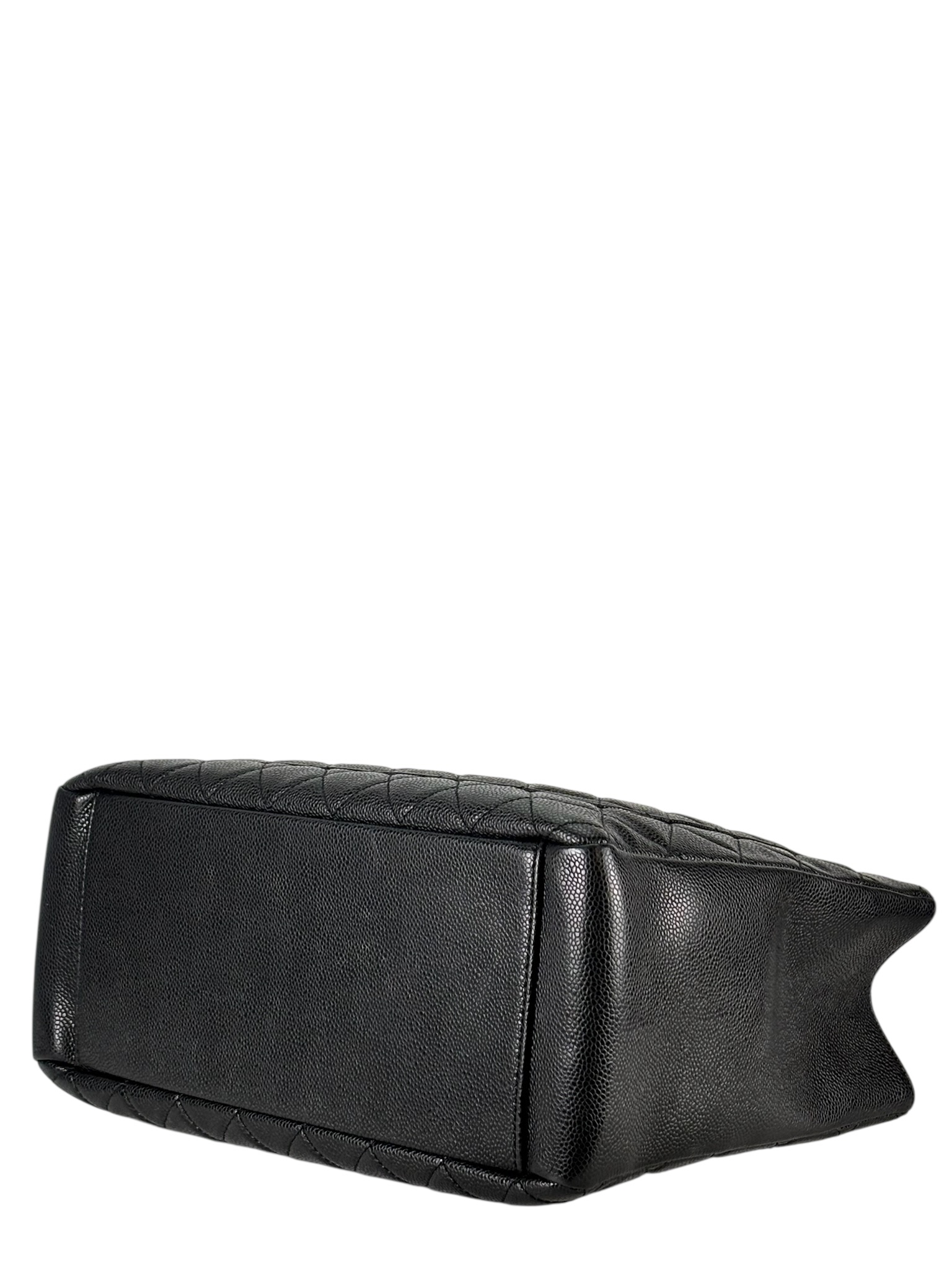 CHANEL - Black Caviar Quilted Grand Shopping Tote GST Gold Hardware