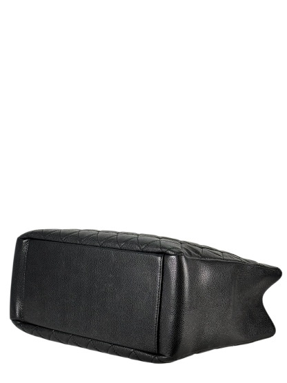 CHANEL - Black Caviar Quilted Grand Shopping Tote GST Gold Hardware