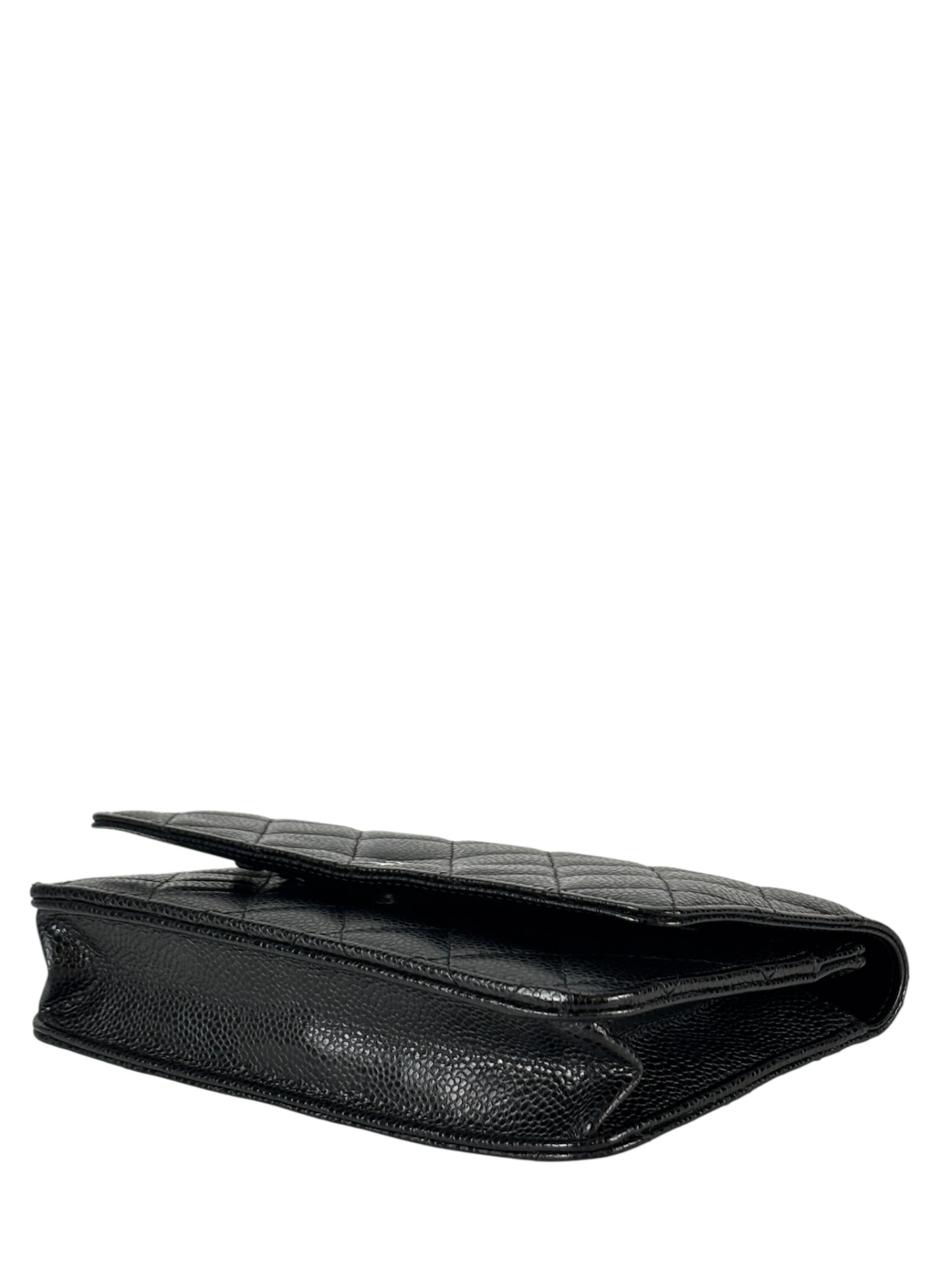 CHANEL - Black Caviar Wallet On Chain Silver-Tone Metal (WOC)